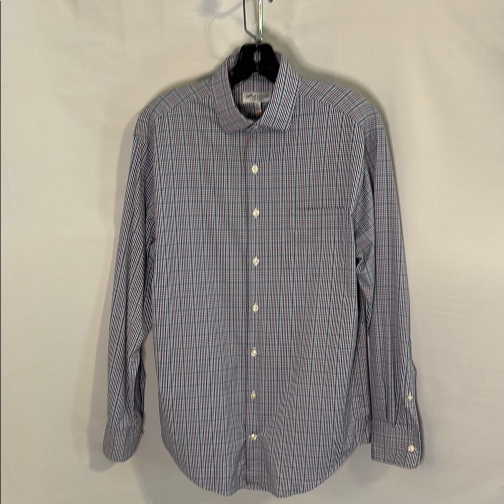 Peter Millar Plaid Button Up Shirt Summer Comfort Performance Size Medium